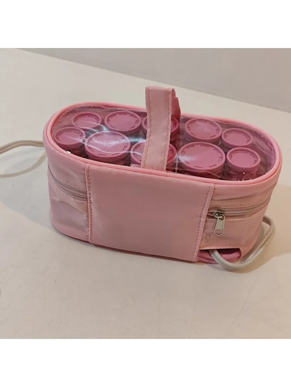 Conair Curls On The Go 10 Hot Rollers Pink Travel Storage Case Model HS54ALD